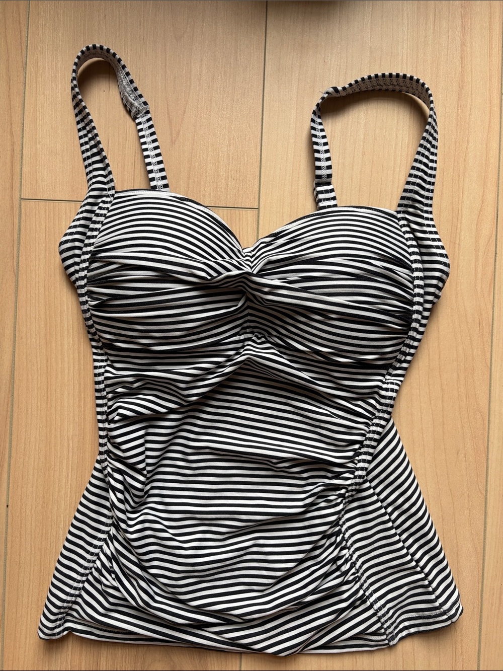 Bond-Eye Australia Tankini Top. Black and White Stripe. Size 4
